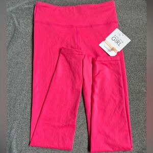 NWT Athleta Girls SZ L/12  Hot Pink Legging High Rise Chit Chat